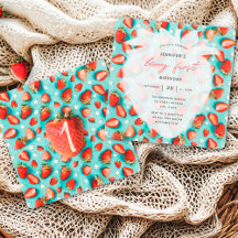 Vintage Floral Primer tema de fresa Cumpleaños