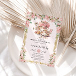 Invitación Vintage Floral rosa alta Fiesta de té ducha de nov<br><div class="desc">Personalice esta invitación de fiesta de té de época fácil y rápidamente. Simplemente haga clic en el botón personalizar para editar los textos, cambiar las fuentes y los colores de las fuentes. Cuenta con un set de tetera y té de época de bonito, bonitas rosas rosas rosas rosas rubias y...</div>