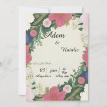 Vintage floral wedding card