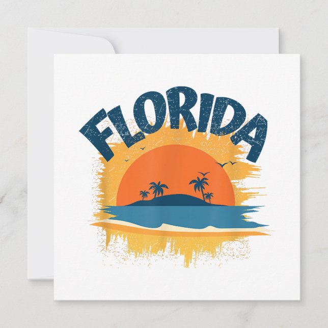 Invitación Vintage Florida Retro Tee Design Sunshine (Anverso)