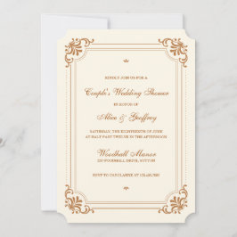Invitación Vintage Flourish Elegant Parejas Wedding Ducha