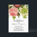 Invitación Vintage Flowers Fiesta botánico de cumpleaños núme<br><div class="desc">Invite a sus invitados a su evento con esta floral invitación a la fiesta de cumpleaños número 30. Cuenta con flores botánicas y tipografía clásica. Esta botánica invitación a la fiesta de cumpleaños número 30 es perfecta para los cumpleaños de primavera y otoño. Los textos son totalmente editables para cualquier...</div>