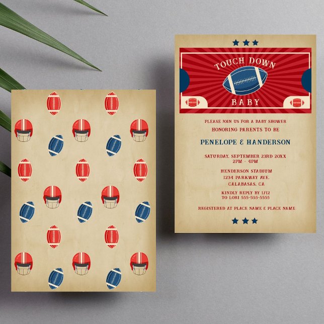 Invitación Vintage Football Baby Shower (Subido por el creador)
