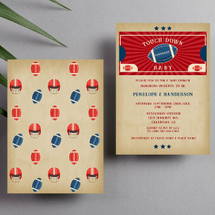 Invitación Vintage Football Baby Shower