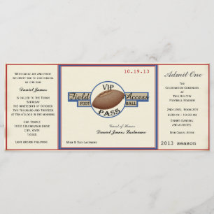 Invitación Vintage Football Field Pass