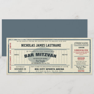 Invitación Vintage Football Pass Bar Mitzvah