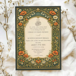 Invitación Vintage Forest Floral Art Nouveau Islamic Wedding