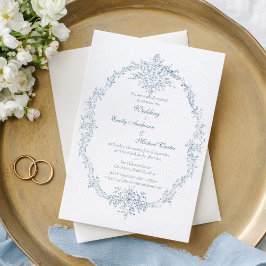 Invitación Vintage French Blue Wedding Frame