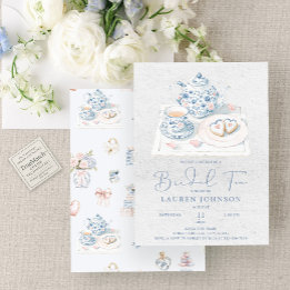 Invitación Vintage French Toile Chinoiserie Bridal Tea Shower