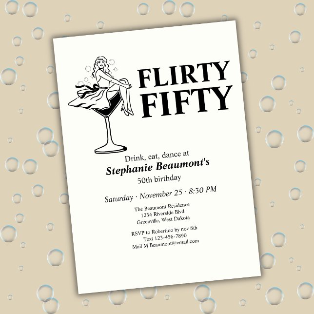 Invitación Vintage Funny Flirty Fifty Woman's 50th Birthday (Subido por el creador)