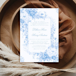 Invitación Vintage Garden Algo Blue Toile Boda formal