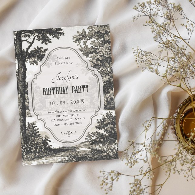 Invitación Vintage garden birthday (Subido por el creador)