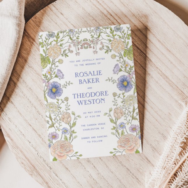 Invitación Vintage Garden Floral Frame Wedding (Subido por el creador)