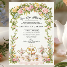 Vintage Garden Floral Tea Fiesta Bridal Shower