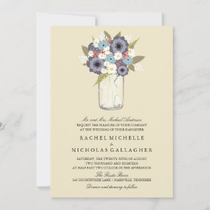 Invitación Vintage Garden Mason Boda
