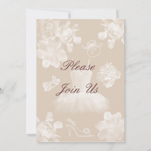 Invitación Vintage Gardenia Bridal Shower