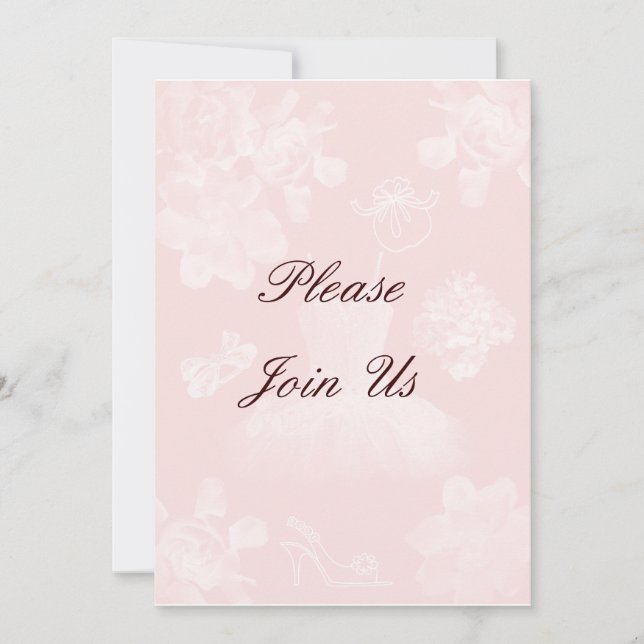 Invitación Vintage Gardenia Bridal Shower (Anverso)