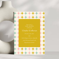 Vintage Geometric Pastel MCM Stars Baby Shower