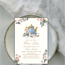Vintage Girly Wildflower Par-Tea Baby Shower