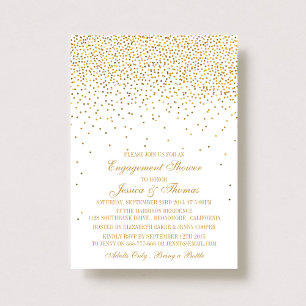 Invitación Vintage Glam Gold Confetti Engower