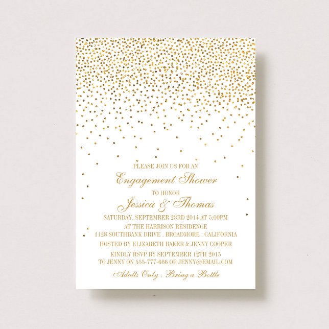 Invitación Vintage Glam Gold Confetti Engower (Subido por el creador)
