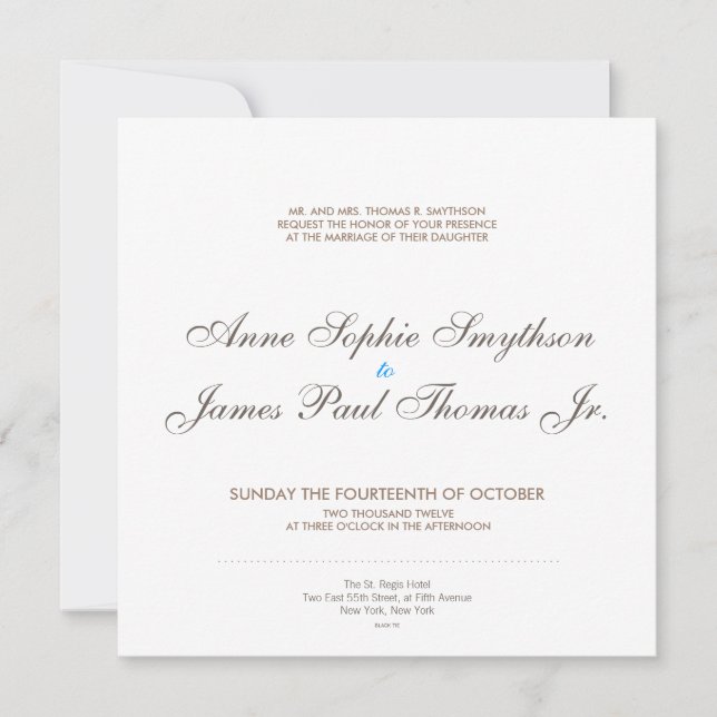 Invitación Vintage Glamour Modern Wedding Invitation (Anverso)