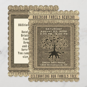 Invitación Vintage Gold