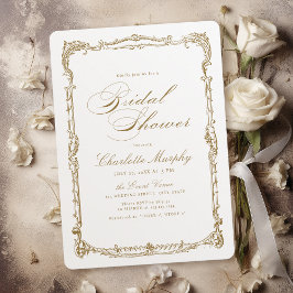 Invitación Vintage Gold Classic Script Bridal Shower