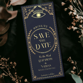 Invitación Vintage Gold Mystical Tarot Card Guardar la fecha