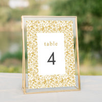 Vintage Golden Ditzy Boda Floral Números de tabla