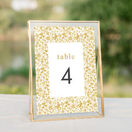 Invitación Vintage Golden Ditzy Boda Floral Números de tabla