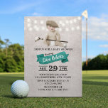 Invitación Vintage Golf Boy Sport Tema Baby Shower<br><div class="desc">Vintage Golf Boy Sport Tema Invitaciones Verde azuladas de Gingham de Baby Shower.</div>