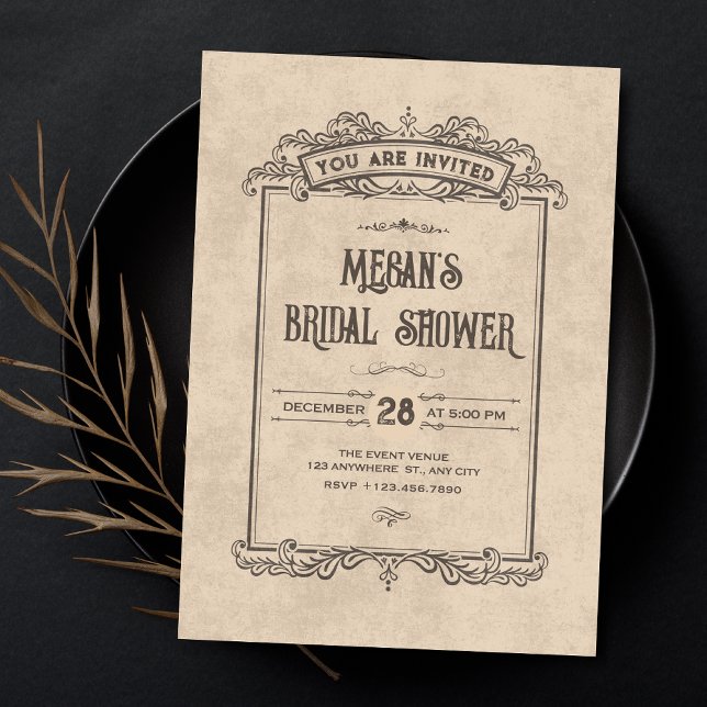 Invitación Vintage gothic arch bridal shower (Subido por el creador)