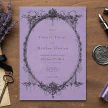 Vintage Gothic Black Toile Purple Wedding