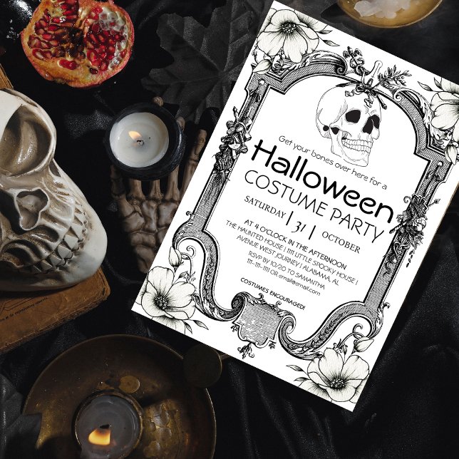 Invitación Vintage Gothic Classic Halloween Costume Fiesta (Subido por el creador)
