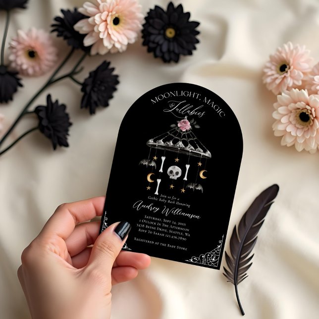 Invitación Vintage Gothic Halloween Mobile Spooky Baby Shower (Vintage Gothic Halloween Mobile Spooky Baby Shower Invitation)