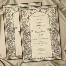 Vintage Gothic Medieval Vine Parchment Wedding