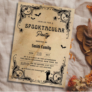 Invitación Vintage Gothic Spooky del Partido Halloween para A