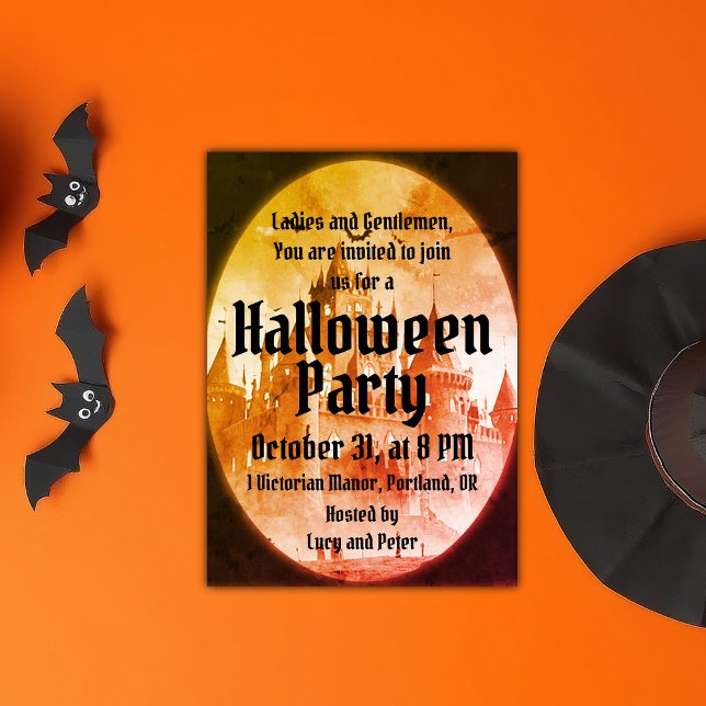 Invitación Vintage Gothic Victoriano Fantasma Halloween (Victorian Vintage Gothic Spooky Halloween Invitation)