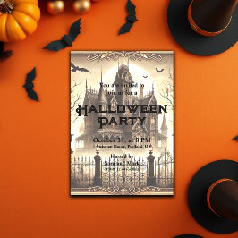 Invitación Vintage gótico victoriano asusta Halloween