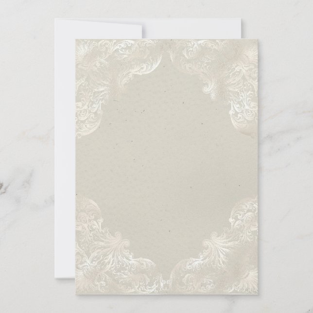 Invitación Vintage gris amarillo blanco dorado (Anverso)