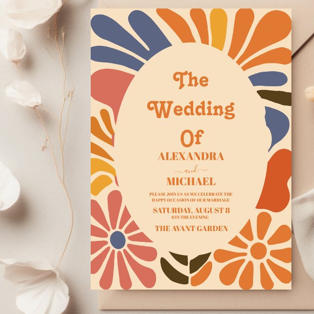 Invitación Vintage Groovy Boho Beach Fun Vibes Boda (Subido por el creador)