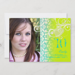 Invitación Vintage/Grunge/Swirls/Damask/Graduados