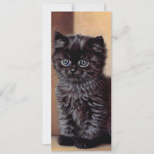 Invitación Vintage Halloween Black Kitten Ilustracion