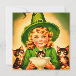 Invitación vintage Halloween cutie no9