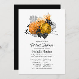 Invitación Vintage Halloween Floral Virtual Shower