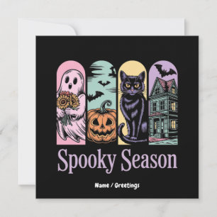 Invitación Vintage Halloween Horror Spookone Season Cute Cree