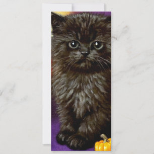Invitación Vintage Halloween Kitten