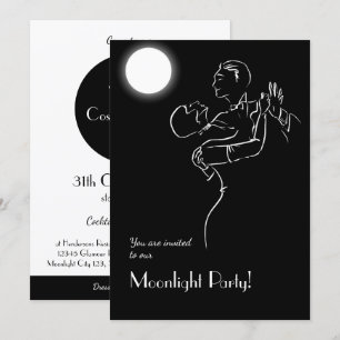 Invitación Vintage Halloween Moonlight Fiesta