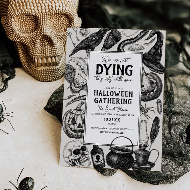 Invitación Vintage Halloween Party Costuve Fiesta (Vintage Halloween Invite)